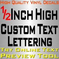 Personalized 1/2" Custom Text Name Vinyl Decal Sticker Car Wall 16x Lettering    182325933404